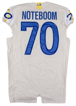 2021 Joe Noteboom Game Used Los Angeles Rams Alternate Bone Gray Jersey (Rams COA)